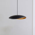 Black Saucer Pendant Light, Handmade Moroccan Brass and Black Hanging Lamp, Minimalist Oval Kitchen Island Chandelier, Modern Rustic Boho Ceiling Light Fixture