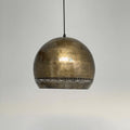 Antique Brass Dome Pendant Light, Handmade Moroccan Pierced Brass Hanging Lamp, Rustic Hammered Brass Kitchen Island Chandelier, Boho Farmhouse Ceiling Light Fixture