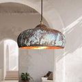 Aged Patina Brass Dome Pendant Moroccan