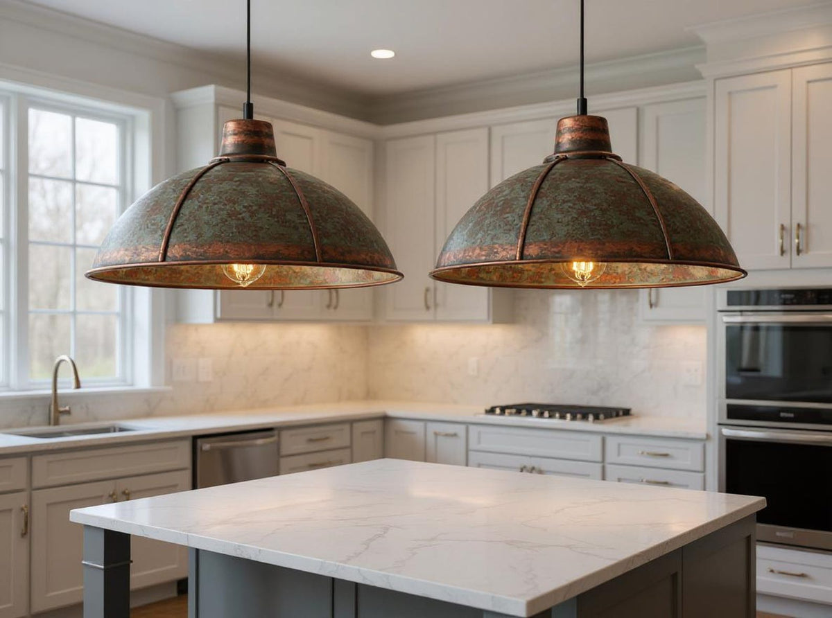 Framed Green Patina Copper Dome Pendant Light, Handmade Moroccan Verdigris Copper Chandelier, Rustic Kitchen Island Hanging Lamp, Boho Farmhouse Ceiling Light Fixture