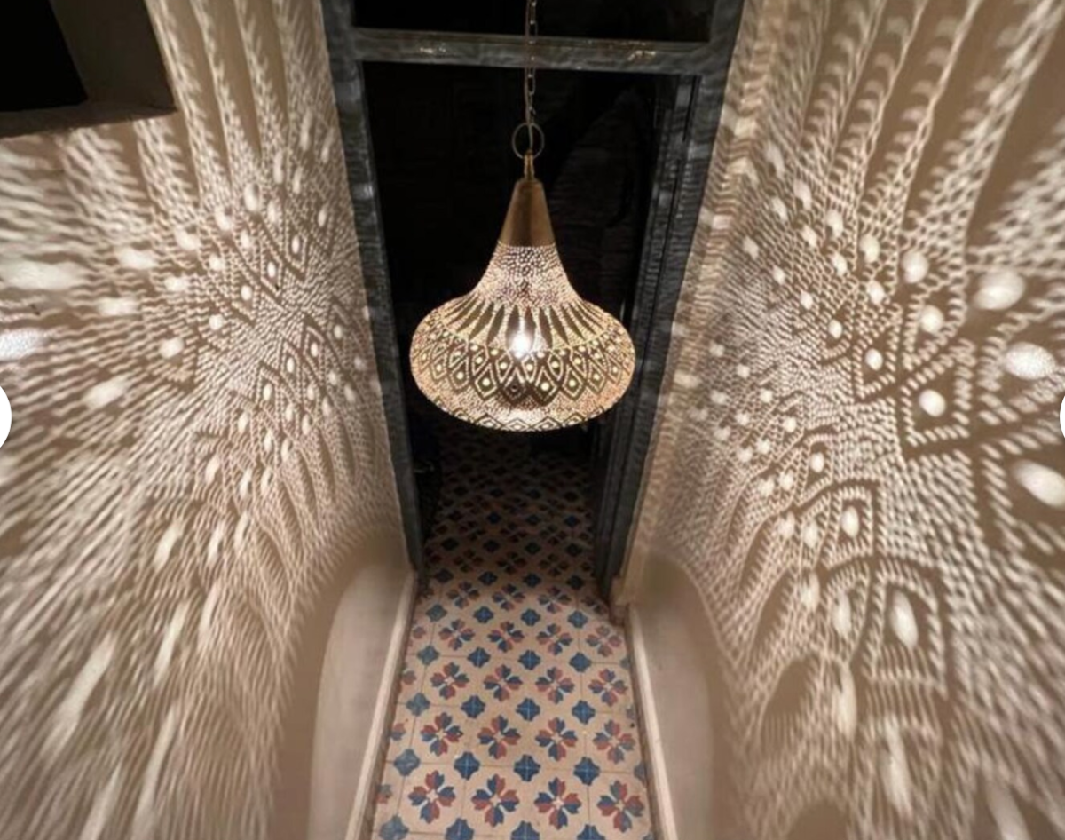 Handmade Moroccan Brass Shadow Pendant Light