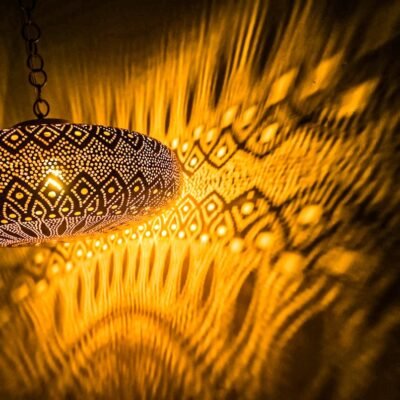 Moroccan Hanging Chandelier - Brass Pendant Light, Moroccan Light Fixtures, Moroccan Lantern
