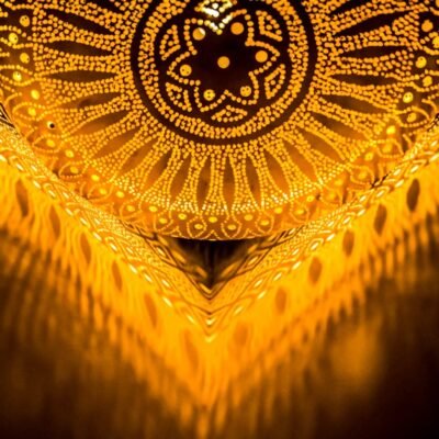 Moroccan Hanging Chandelier - Brass Pendant Light, Moroccan Light Fixtures, Moroccan Lantern