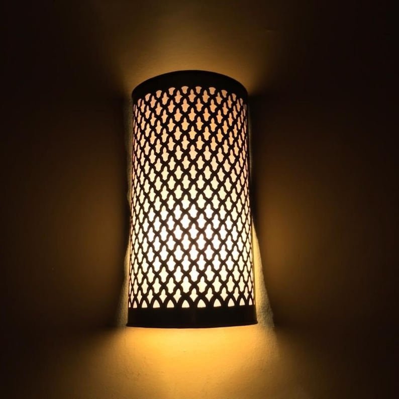 100% Handmade Antique Brass Wall Sconce for Elegant Lighting-Luxurious Moroccan Wall Lamp