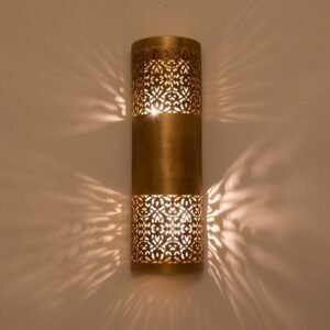 Cylindrical Moroccan Brass Wall Sconce