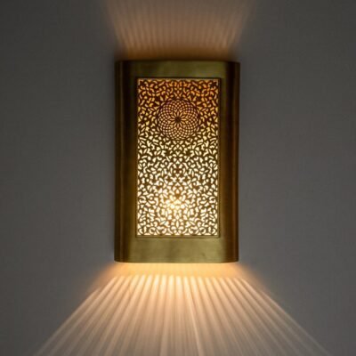 100% Handmade Antique Brass Wall Sconce for Elegant Lighting-Luxurious Moroccan Wall Lamp