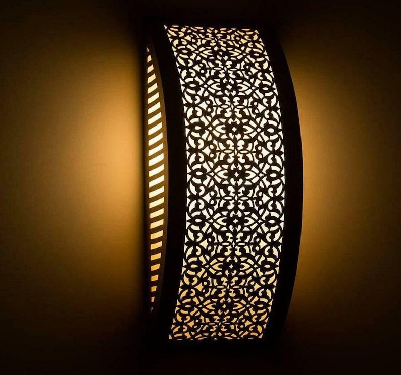 Handmade Moroccan Brass Wall Light - Intricate Floral Design Sconce, Antique Lamp, Artisanal Home Décor Gift