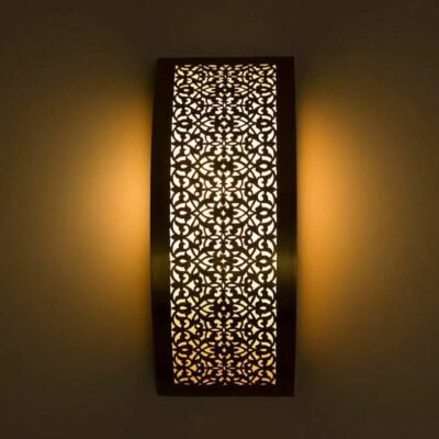 Handmade Moroccan Brass Wall Light - Intricate Floral Design Sconce, Antique Lamp, Artisanal Home Décor Gift