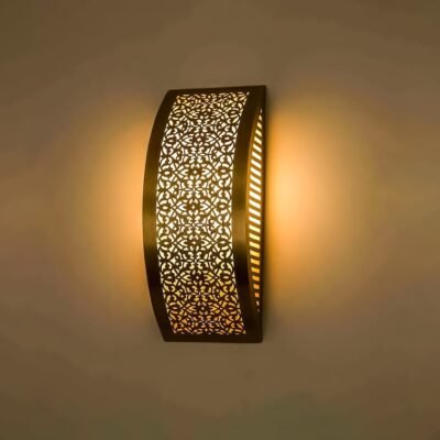 Handmade Moroccan Brass Wall Light - Intricate Floral Design Sconce, Antique Lamp, Artisanal Home Décor Gift