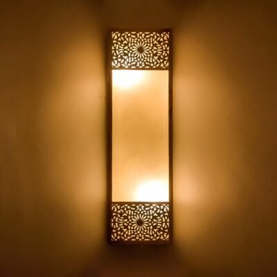 Handmade Moroccan Wall Lamp – Antique Brass Sconce with Oriental Elegance
