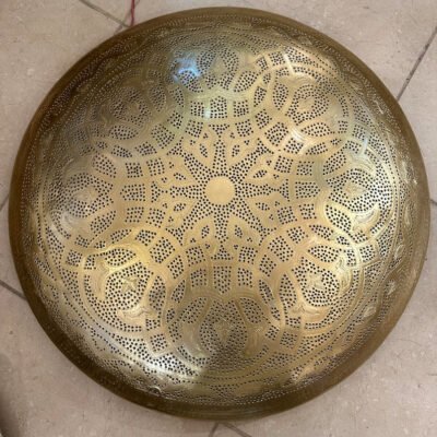 Handcrafted Moroccan Brass Wall Lamp β Round Perforated Light Fixture Handcrafted Moroccan Brass Wall Lamp β Round Perforated Light Fixture
