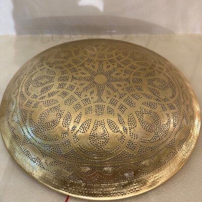 Handcrafted Moroccan Brass Wall Lamp β Round Perforated Light Fixture Handcrafted Moroccan Brass Wall Lamp β Round Perforated Light Fixture