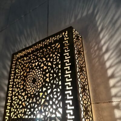Moroccan Brass Wall Lamp – Handmade Square Wall Light for Bright Wall Decoration