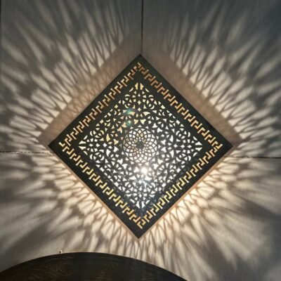 Moroccan Diamond Brass Wall Sconce