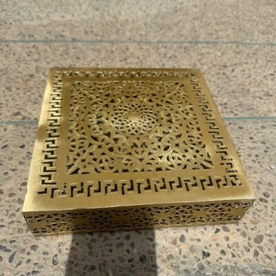 Moroccan Brass Wall Lamp – Handmade Square Wall Light for Bright Wall Decoration