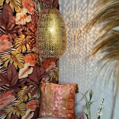 Handmade Moroccan Brass Table Lamp – Modern Small Table Lamp