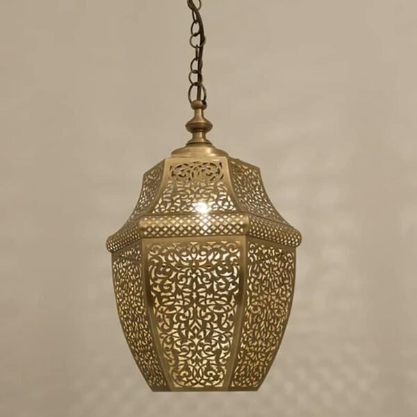 Handcrafted Moroccan Style Brass Pendant Light