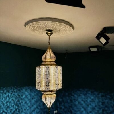 Luxury Moroccan Brass Chandelier Pendant – Handcrafted Ceiling Light Fixture