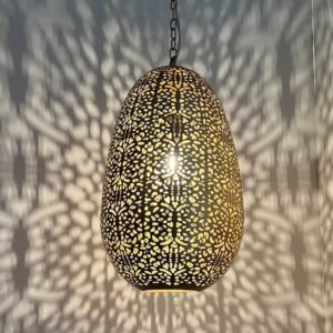 Moroccan Brass Egg Pendant Light