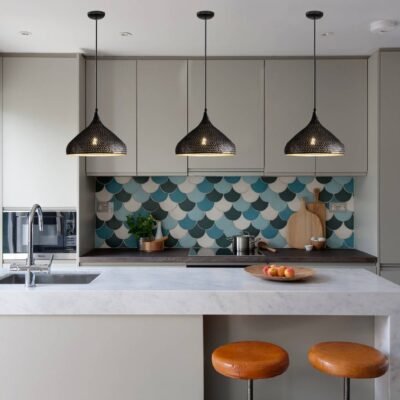 Black Hammered Ceiling Light - Pendant Light, Hanging Lamp, Light Fixture Décor