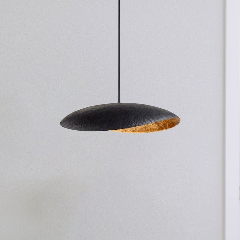 Black Hammered Ceiling Light - Pendant Light, Hanging Lamp, Light Fixture Black Hammered Ceiling Light - Pendant Light, Hanging Lamp, Light Fixture