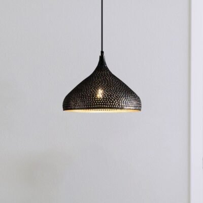 Black Hammered Ceiling Light - Pendant Light, Hanging Lamp, Light Fixture Décor