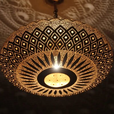 products-Moroccanbrasslamp17_79e5c91e-265d-4106-824e-2f891966e04b Moroccan Pierced Brass Dome Ceiling Light