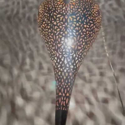 products-bl6 Moroccan Pierced Brass Teardrop Pendant Light