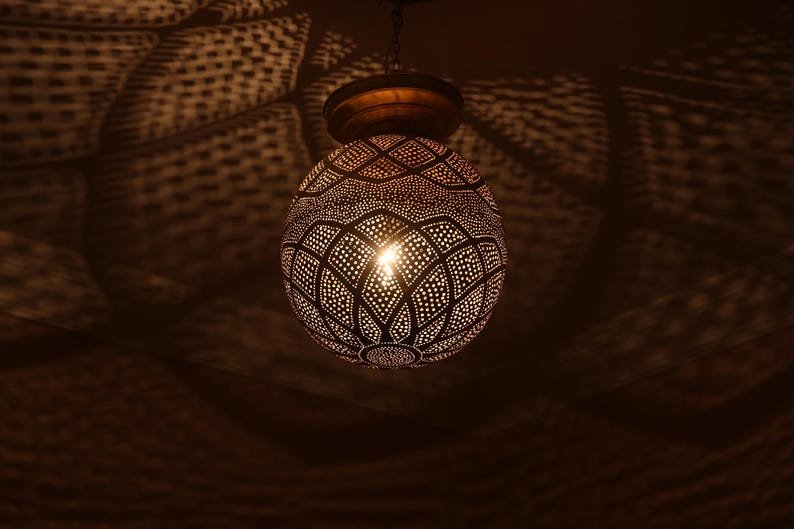 Moroccan Brass Pendant Light β Diamond Pattern Ceiling Lamp, Handmade Globe Light, Arabic Boho Hanging Lantern, Brass Shadow Fixture Moroccan Brass Pendant Light β Diamond Pattern Ceiling Lamp, Handmade Globe Light, Arabic Boho Hanging Lantern, Brass Shadow Fixture