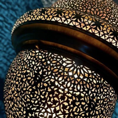 Handmade Moroccan Brass Pendant Lamp – Floral Dome Hanging Light