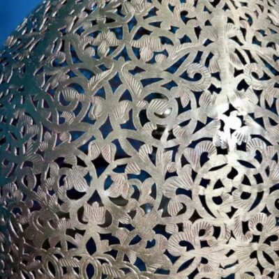 Handmade Moroccan Brass Pendant Lamp – Floral Dome Hanging Light