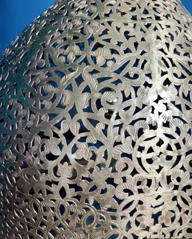 Handmade Moroccan Brass Pendant Lamp – Floral Dome Hanging Light