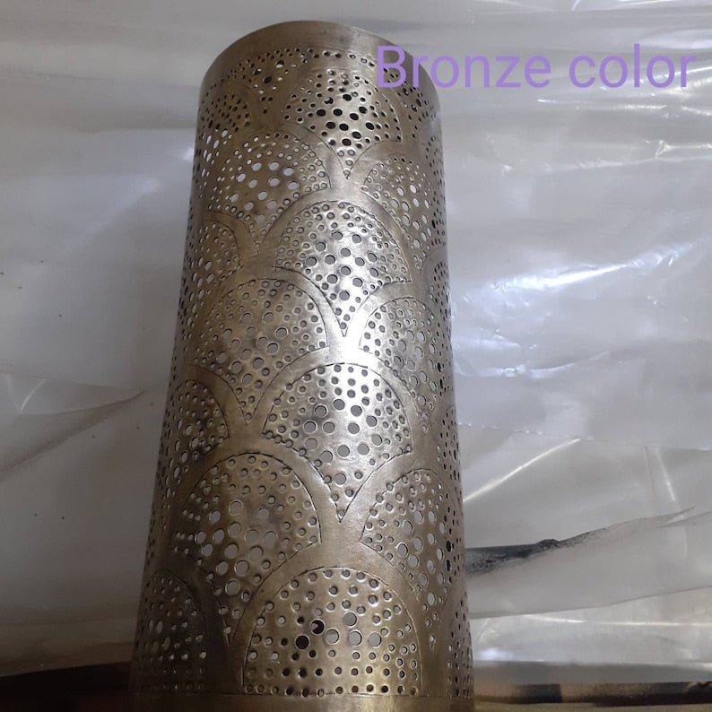 Moroccan brass wall light, Moroccan silver sconce, handmade copper wall light, handcrafted bronze wall lamp, Marrakesh boho sconce lamp