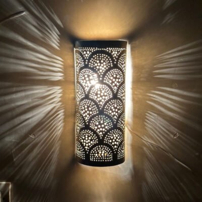 Moroccan brass wall light, Moroccan silver sconce, handmade copper wall light, handcrafted bronze wall lamp, Marrakesh boho sconce lamp