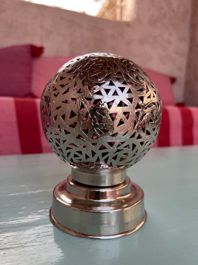 Moroccan light, handmade candle brass