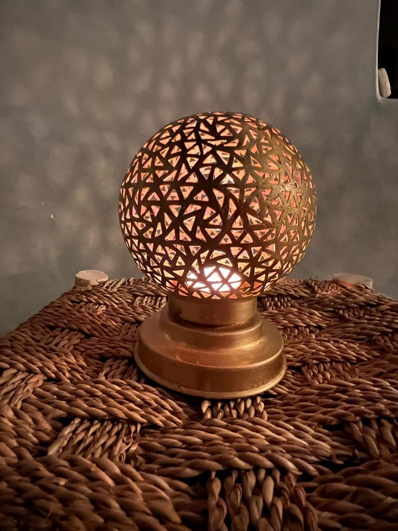 Moroccan light, handmade candle brass