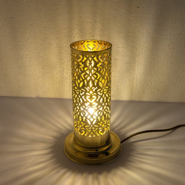 CopyofPIC-6 Pierced Cylinder Lamp, Brass Table Lamp