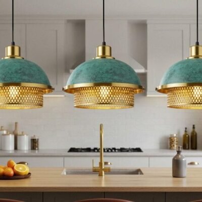 Handmade Moroccan Brass Pendant Light: Perforated Pattern, Ambient Lighting