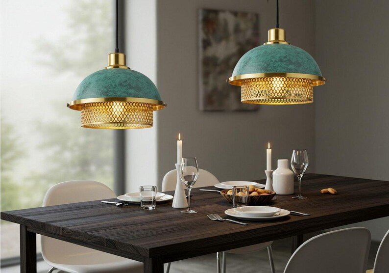 Handmade Moroccan Brass Pendant Light: Perforated Pattern, Ambient Lighting