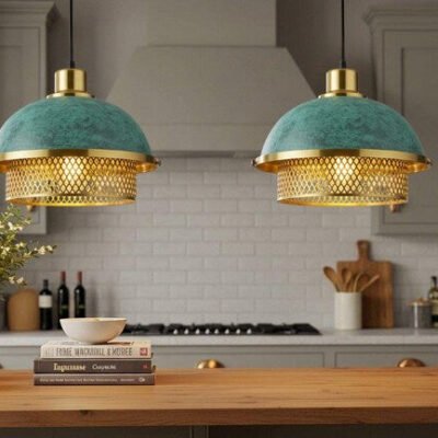 Handmade Moroccan Brass Pendant Light: Perforated Pattern, Ambient Lighting