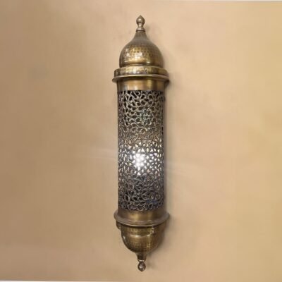 Handmade Moroccan Brass Wall Sconce – Turkish Ottoman Style Pierced Metal Lantern – Antique Decorative Lighting Handmade Moroccan Brass Wall Sconce – Turkish Ottoman Style Pierced Metal Lantern – Antique Decorative Lighting