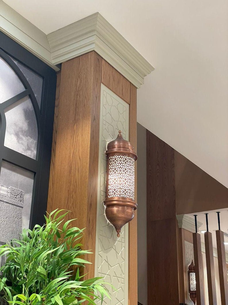 Handmade Moroccan Brass Wall Sconce – Turkish Ottoman Style Pierced Metal Lantern – Antique Decorative Lighting Handmade Moroccan Brass Wall Sconce – Turkish Ottoman Style Pierced Metal Lantern – Antique Decorative Lighting
