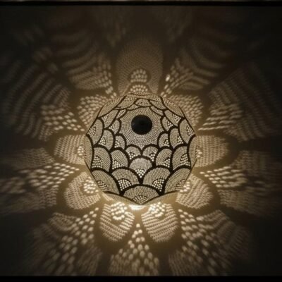 Moroccan Brass Flush Mount Ceiling Light