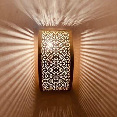 Handmade Moroccan Brass Wall Sconce: Bedroom Lighting