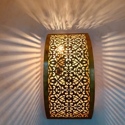 Handmade Moroccan Brass Wall Sconce: Bedroom Lighting