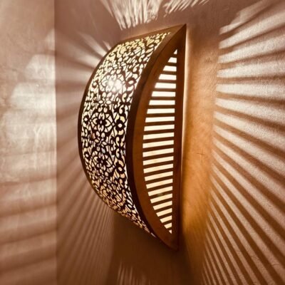 Handmade Moroccan Brass Wall Sconce: Bedroom Lighting