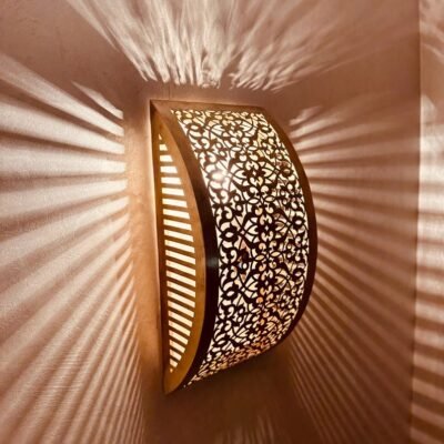 Handmade Moroccan Brass Wall Sconce: Bedroom Lighting
