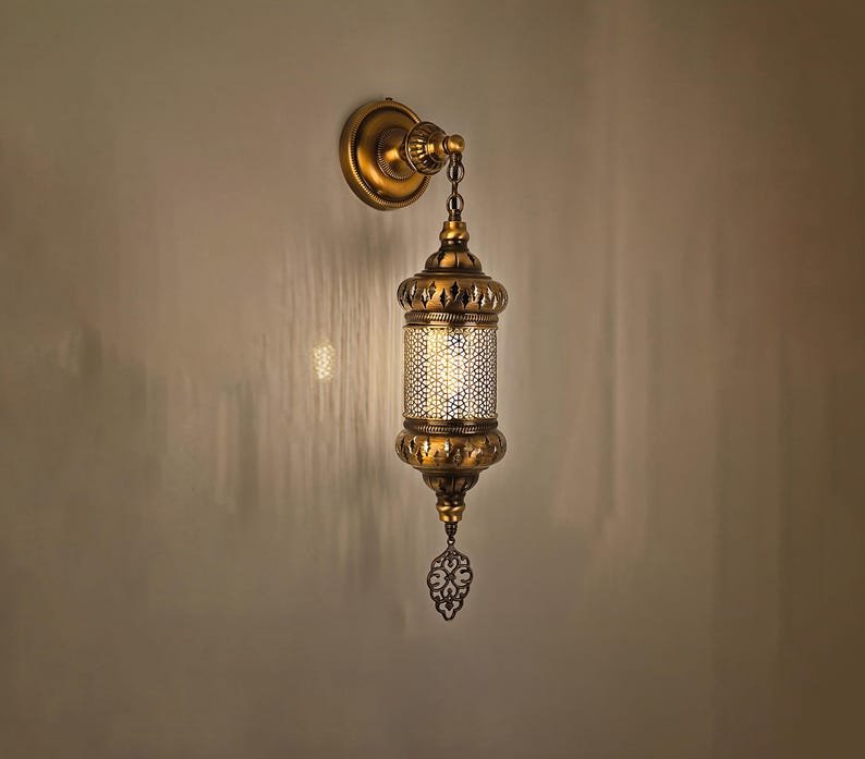 Handmade Turkish Wall Lantern: Moroccan Style Bedroom Sconce Handmade Turkish Wall Lantern: Moroccan Style Bedroom Sconce