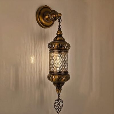 Handmade Turkish Wall Lantern: Moroccan Style Bedroom Sconce Handmade Turkish Wall Lantern: Moroccan Style Bedroom Sconce