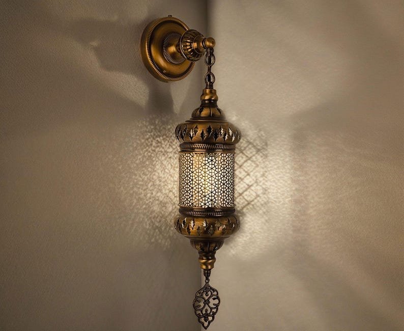 Handmade Turkish Wall Lantern: Moroccan Style Bedroom Sconce Handmade Turkish Wall Lantern: Moroccan Style Bedroom Sconce